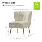 Quentin Velvet Accent Side Chair with Golden Metal Base | Karat Home