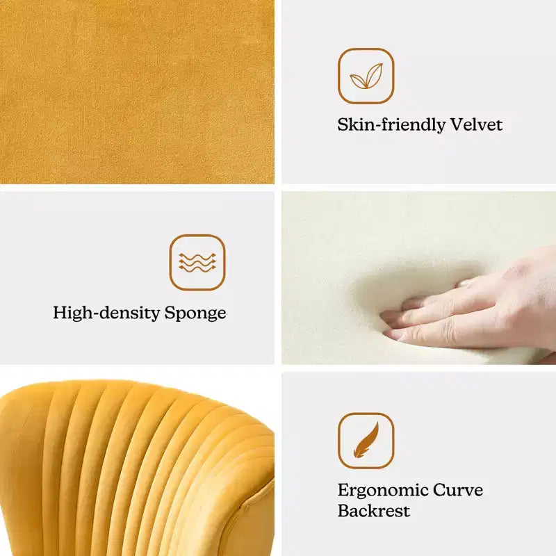 Quentin Velvet Accent Side Chair with Golden Metal Base | Karat Home