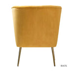 Quentin Velvet Accent Side Chair with Golden Metal Base | Karat Home