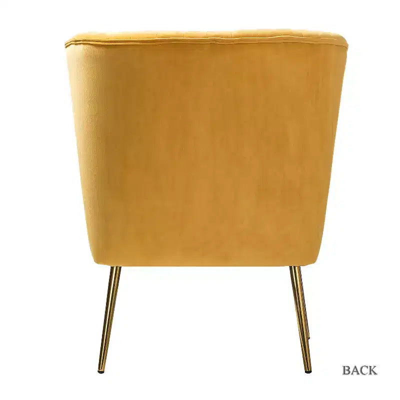 Quentin Velvet Accent Side Chair with Golden Metal Base | Karat Home