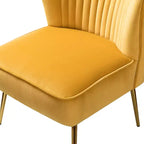 Quentin Velvet Accent Side Chair with Golden Metal Base | Karat Home