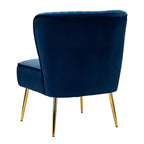 Quentin Velvet Accent Side Chair with Golden Metal Base | Karat Home