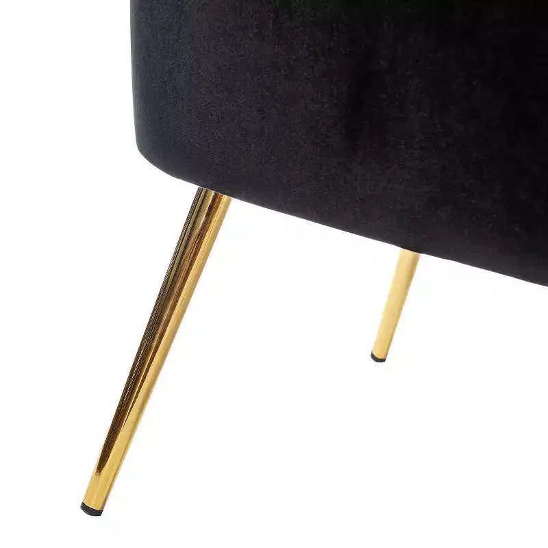 Quentin Velvet Accent Side Chair with Golden Metal Base | Karat Home