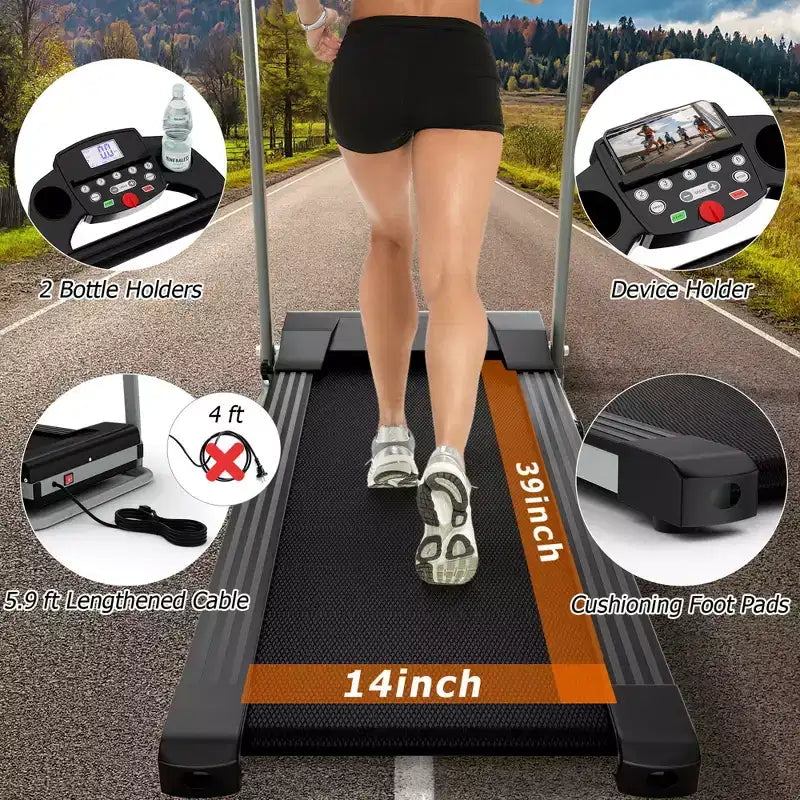Costway 2 HP Up to 7.5MPH Folding Treadmill Motorized Running Machine 12 Preset Program & LCD Display Screen