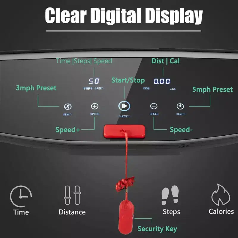 Costway 3HP Folding Electric Treadmill Running Machine w/ Speaker Red\Blue\Silver\Purple
