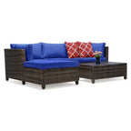 3pc Wicker Patio Sectional Seating Set with Cushions - EDYO LIVING