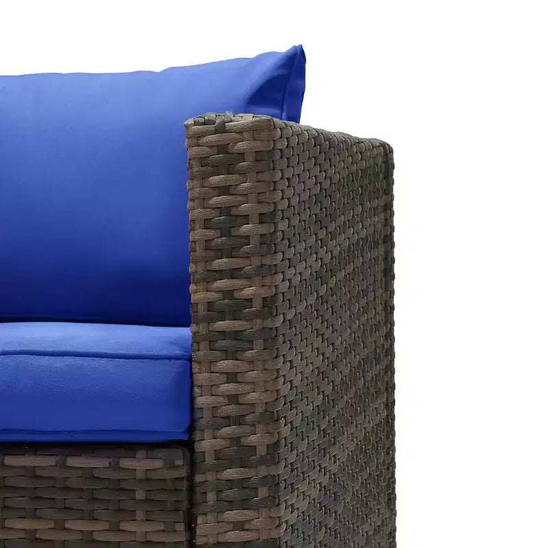 3pc Wicker Patio Sectional Seating Set with Cushions - EDYO LIVING