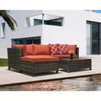 3pc Wicker Patio Sectional Seating Set with Cushions - EDYO LIVING