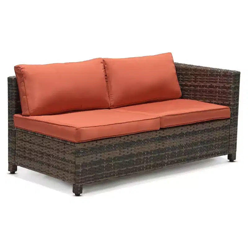 3pc Wicker Patio Sectional Seating Set with Cushions - EDYO LIVING