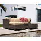 3pc Wicker Patio Sectional Seating Set with Cushions - EDYO LIVING
