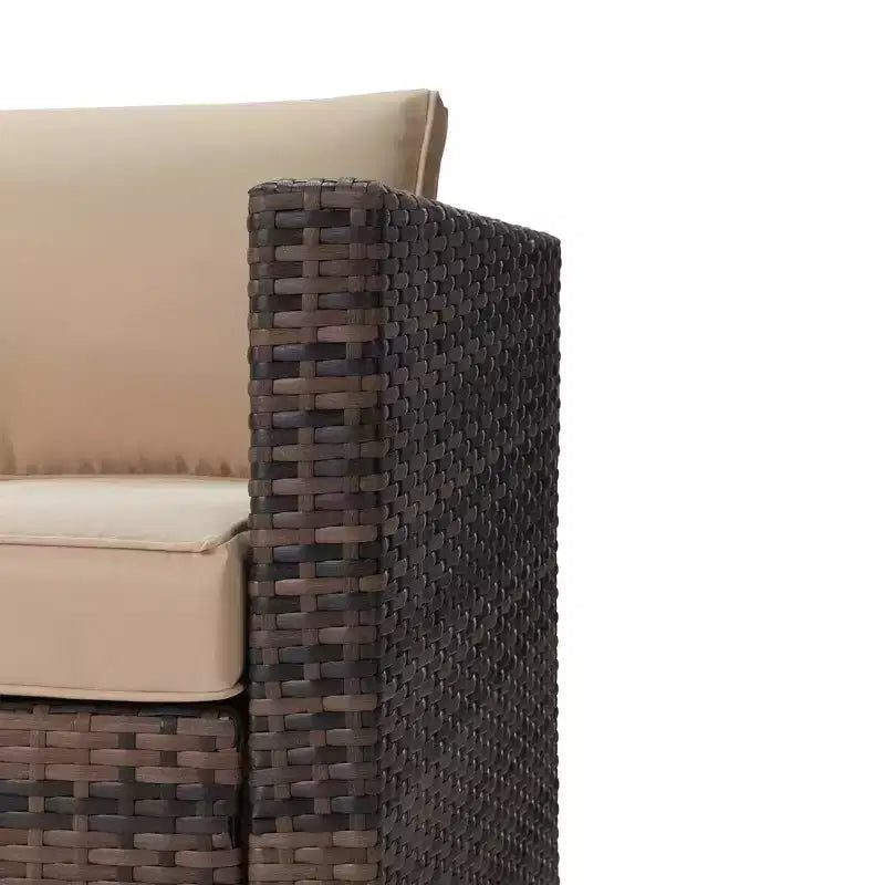 3pc Wicker Patio Sectional Seating Set with Cushions - EDYO LIVING