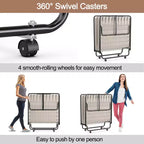 Costway Folding Bed with Memory Foam Mattress Portable Rollaway Guest Cot Memory Foam Beige Made in Italy