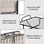 Costway Folding Bed with Memory Foam Mattress Portable Rollaway Guest Cot Memory Foam Beige Made in Italy