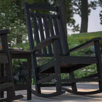 Merrick Lane Poly Resin Indoor/Outdoor Rocking Chair with Side Table
