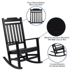 Merrick Lane Poly Resin Indoor/Outdoor Rocking Chair with Side Table
