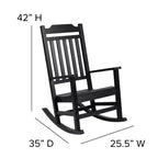 Merrick Lane Poly Resin Indoor/Outdoor Rocking Chair with Side Table