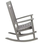 Merrick Lane Poly Resin Indoor/Outdoor Rocking Chair with Side Table