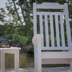 Merrick Lane Poly Resin Indoor/Outdoor Rocking Chair with Side Table
