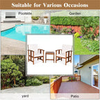 Costway 3PC Outdoor Patio Sofa Furniture Set Solid Wood Cushioned Conversation Set White