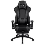 BlackArc Faux Leather Reclining Gaming Chair - Height Adjustable Pivot Arms, Pull-Out Footrest, Headrest & Lumbar Pillows