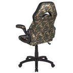 BlackArc High Back Gaming Chair with Faux Leather Upholstery, Height Adjustable Swivel Seat & Padded Flip-Up Arms