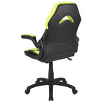 BlackArc High Back Gaming Chair with Faux Leather Upholstery, Height Adjustable Swivel Seat & Padded Flip-Up Arms