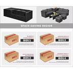 Costway 8PCS Patio Rattan Furniture Set Storage Table Ottoman cover