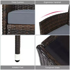 Costway 8PCS Rattan Patio Furniture Set Cushioned Sofa Chair
