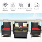 Costway 8PCS Rattan Patio Furniture Set Cushioned Sofa Chair