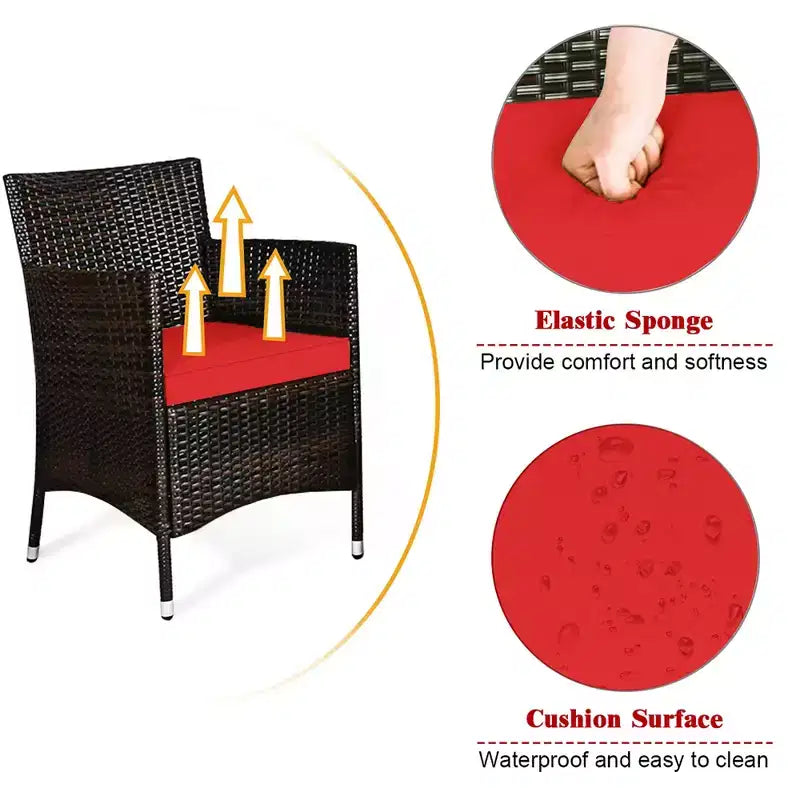 Costway 8PCS Rattan Patio Furniture Set Cushioned Sofa Chair