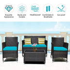 Costway 8PCS Rattan Patio Furniture Set Cushioned Sofa Chair