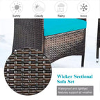 Costway 8PCS Rattan Patio Furniture Set Cushioned Sofa Chair