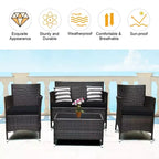 Costway 8PCS Rattan Patio Furniture Set Cushioned Sofa Chair