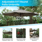 Ensemble de table de patio 7 pièces Emma et Oliver - 4 chaises empilables en faux teck synthétique - Table en faux teck - Parasol avec base