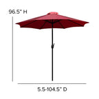 Ensemble de table de patio 7 pièces Emma et Oliver - 4 chaises empilables en faux teck synthétique - Table en faux teck - Parasol avec base