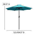 Ensemble de table de patio 7 pièces Emma et Oliver - 4 chaises empilables en faux teck synthétique - Table en faux teck - Parasol avec base