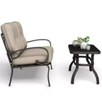 Costway Ensemble de 2 Meubles de Jardin avec Canapé, Table Basse et Banc Rembourré
