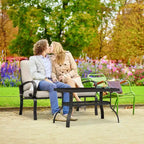 Costway Ensemble de 2 Meubles de Jardin avec Canapé, Table Basse et Banc Rembourré