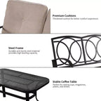 Costway Ensemble de 2 Meubles de Jardin avec Canapé, Table Basse et Banc Rembourré