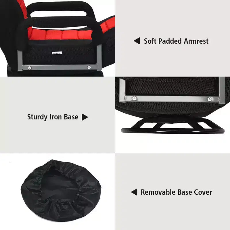 Costway 360-Degree Swivel Gaming Floor Chair with Foldable Adjustable Backrest