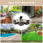 Ensemble de Meubles de Jardin en Rotin 8 Pièces Costway avec Canapé Deux Places et Table de Rangement