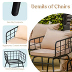 Costway Ensemble de Meubles de Jardin 4 Pièces Canapé Rembourré Causeuse Table Accoudoir
