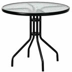 Costway Salon de Jardin 3 Pièces : 2 Chaises à Bascule et 1 Table Basse en Verre