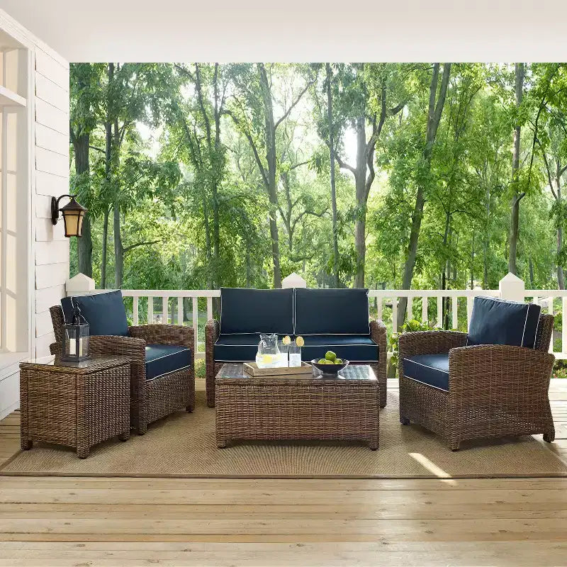 Bradenton 5pc Outdoor Wicker Conversation Set - Crosley