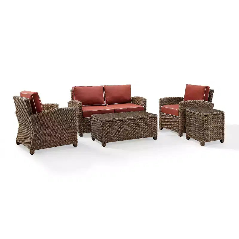 Bradenton 5pc Outdoor Wicker Conversation Set - Crosley