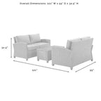 Bradenton Ensemble de mobilier d'extérieur 3 pièces en osier - Crosley