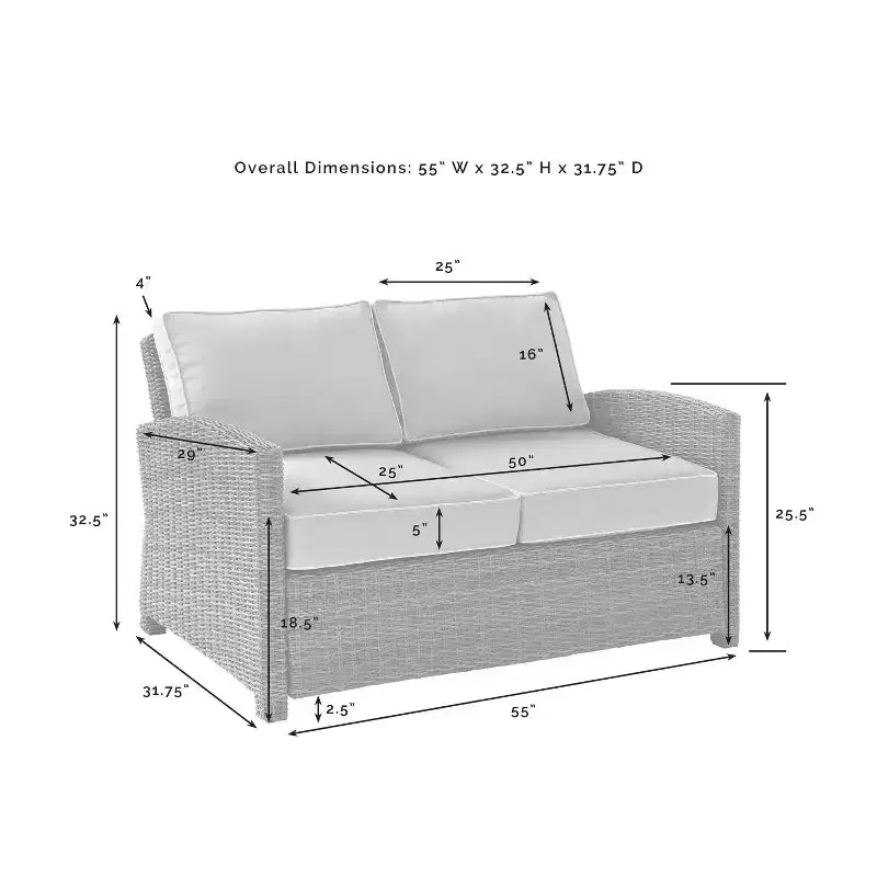 Bradenton Ensemble de mobilier d'extérieur 3 pièces en osier - Crosley