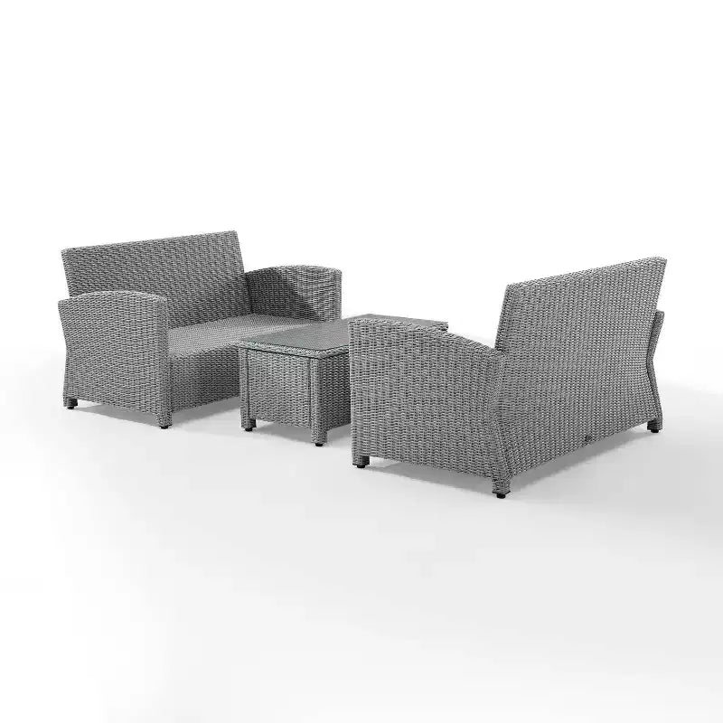 Bradenton Ensemble de mobilier d'extérieur 3 pièces en osier - Crosley