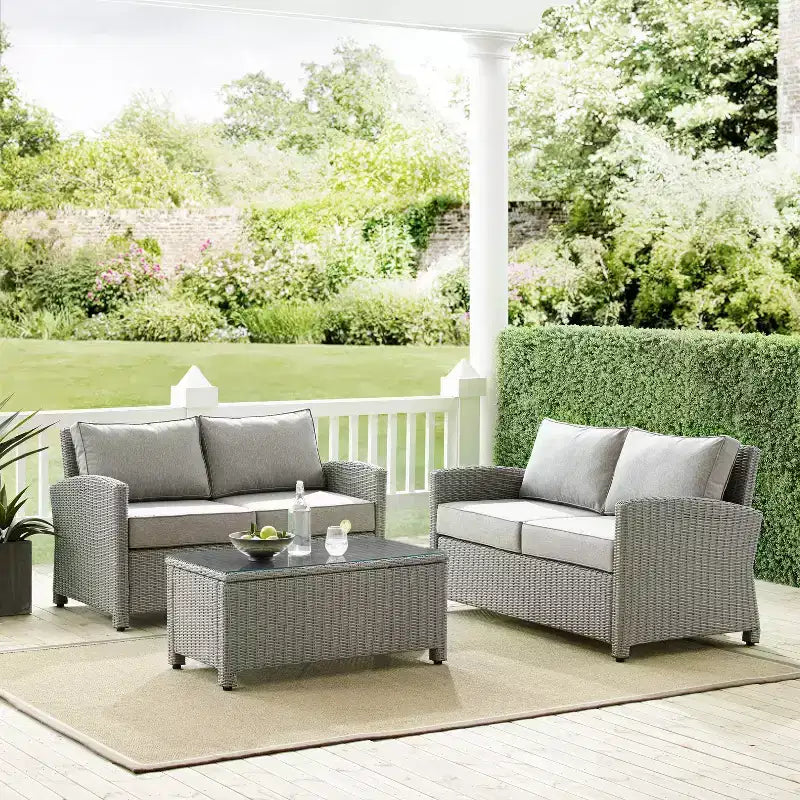 Bradenton Ensemble de mobilier d'extérieur 3 pièces en osier - Crosley