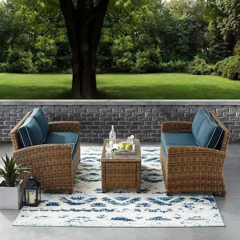 Bradenton Ensemble de mobilier d'extérieur 3 pièces en osier - Crosley
